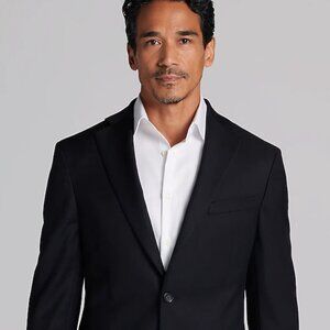 Pronto Uomo Couture Black Warm wool mens jacket Wedding blazer 48XL Long